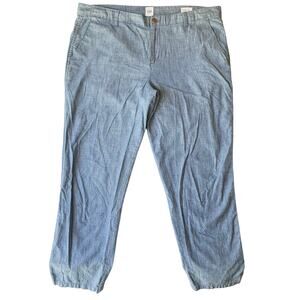 GAP Women Khaki Pants size 14 Curvy Straight Leg Casual Blue